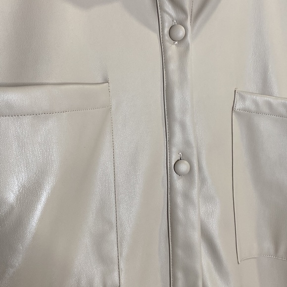 NWOT Vegan Leather Pleated Hem Dress - Hilary Macmillan sz X1 - Picture 5 of 9